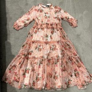 C&M collection women’s midi pink floral evening dress NWT